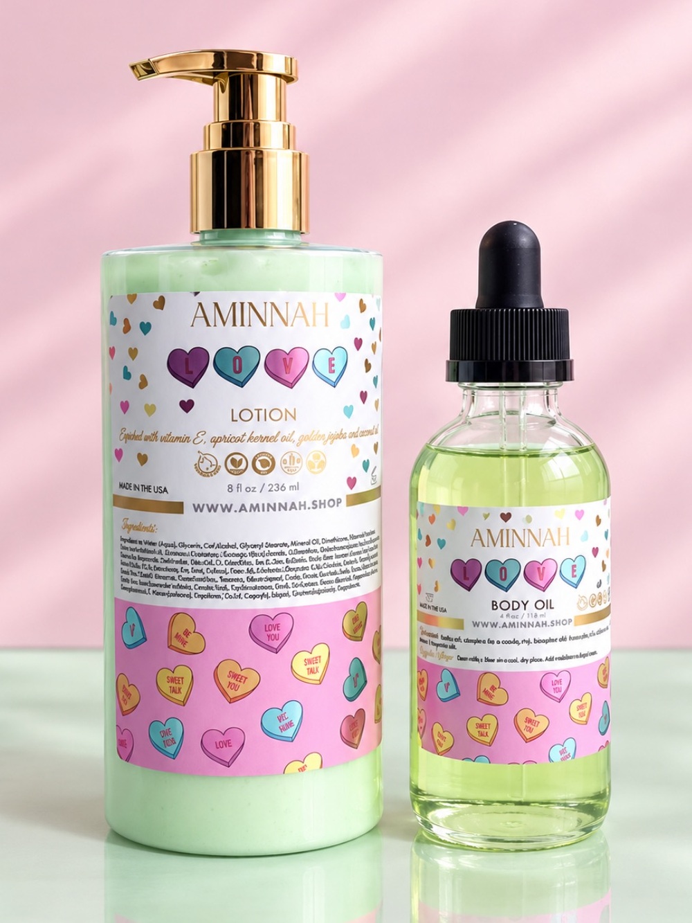 AMINNAH XOXO Body Lotion and Oil Set